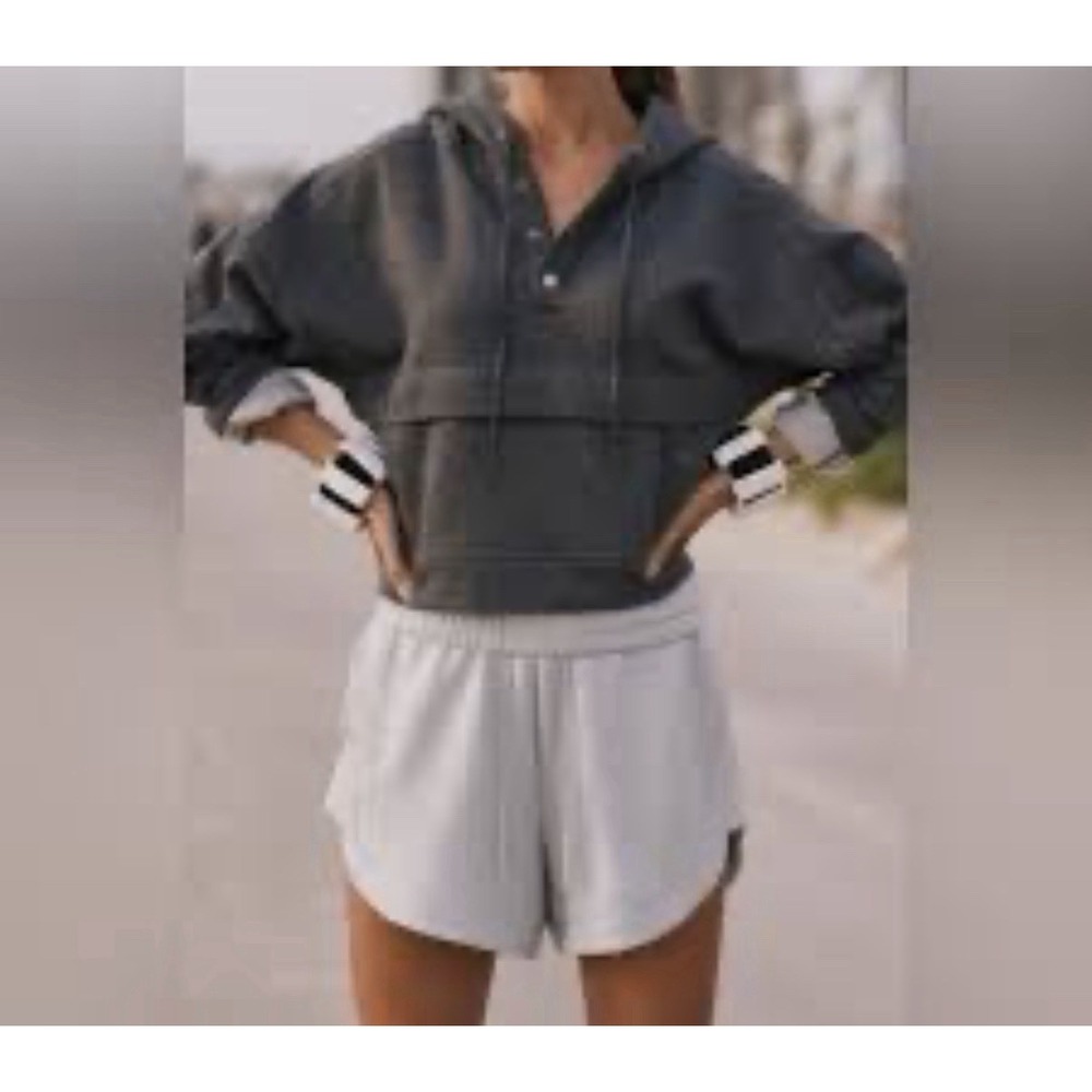 Anthropologie Daily Practice Gray Snap Hoodie Plus Size 2X NEW